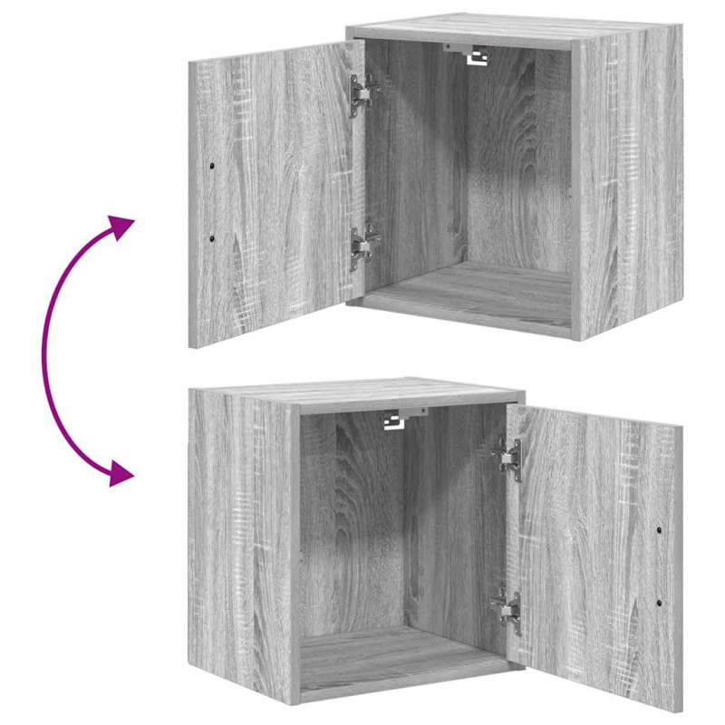 Garagen-Wandschränke 2 Stk. Grau Sonoma Holzwerkstoff