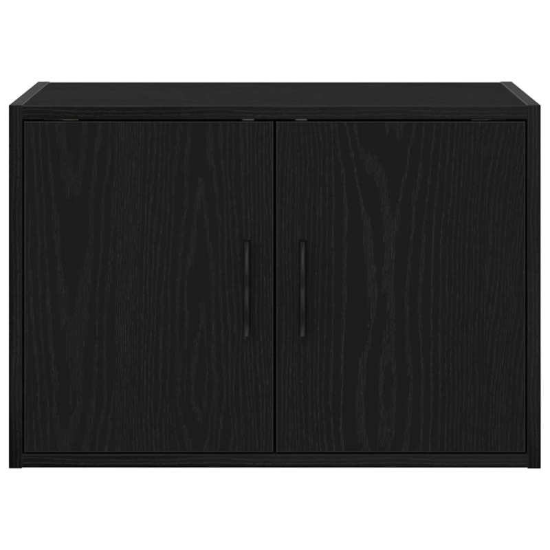 Garagen-Wandschränke 2 Stk. Schwarz Holzwerkstoff