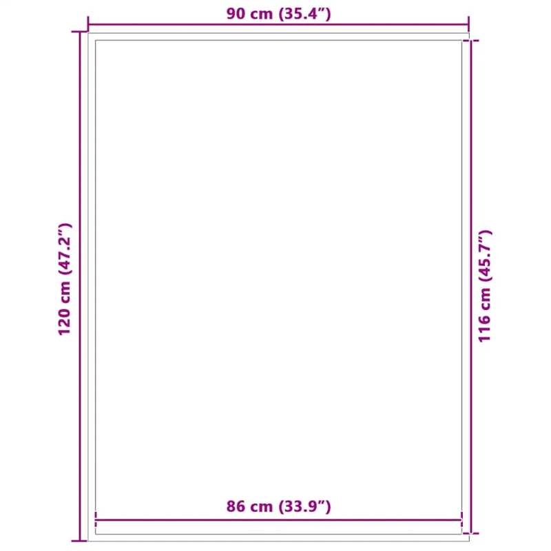 Fußmatte Schwarz 90x120 cm