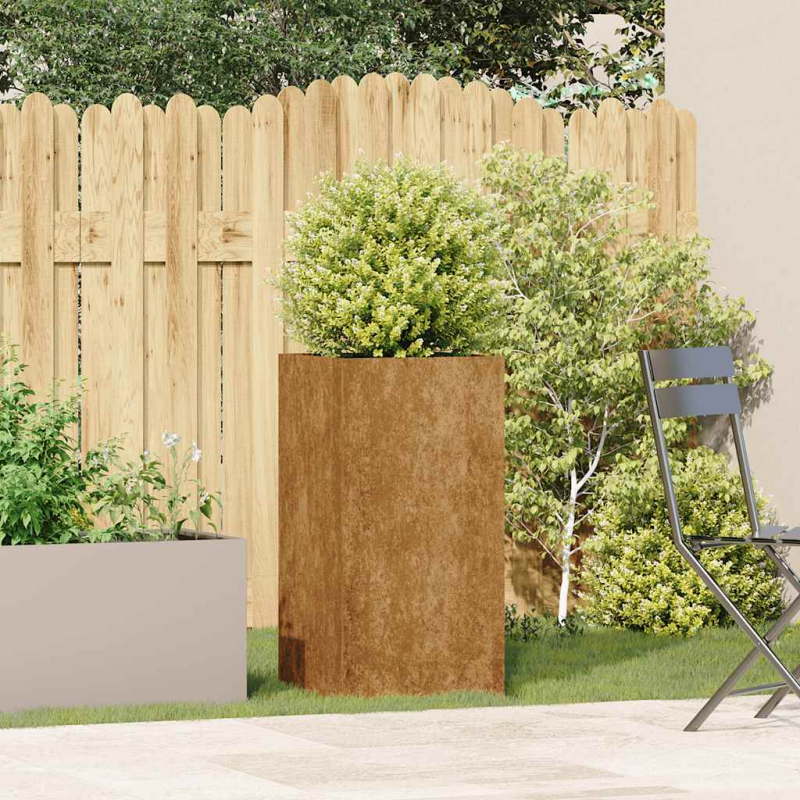 Pflanzkübel Rostig 40x40x80 cm Wetterfester Stahl