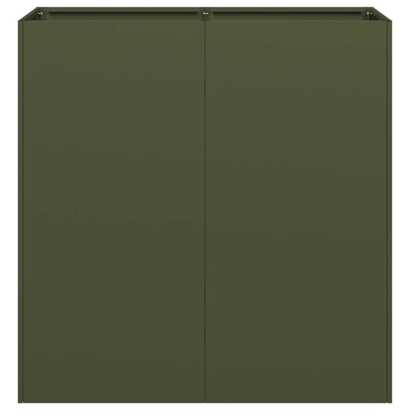 Pflanzkübel Olivgrün 80x40x80 cm Kaltgewalzter Stahl