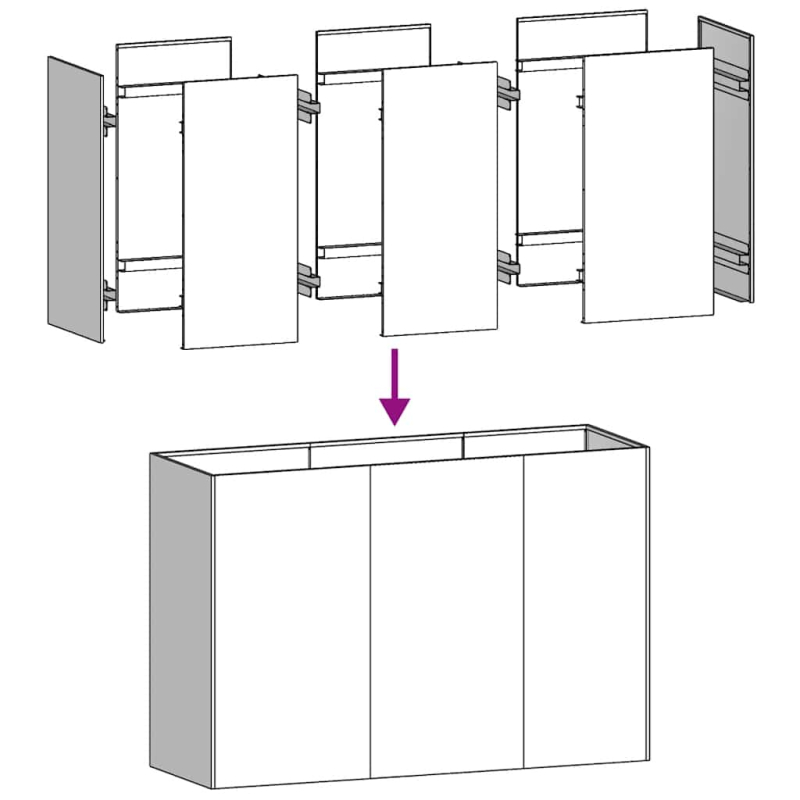 Pflanzkübel Schwarz 120x40x80 cm Kaltgewalzter Stahl