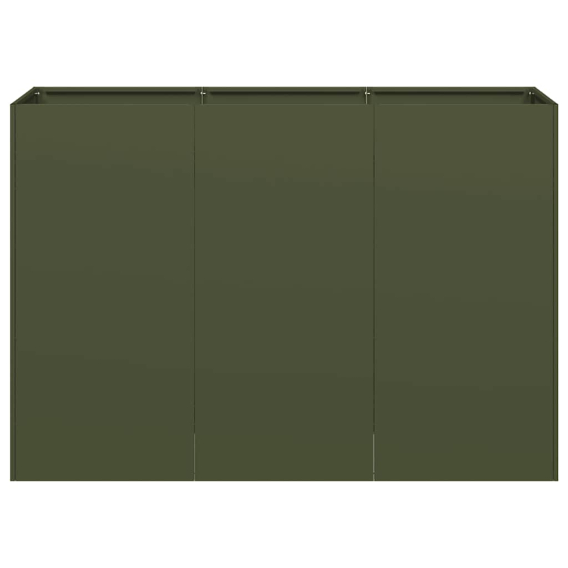 Pflanzkübel Olivgrün 120x40x80 cm Kaltgewalzter Stahl