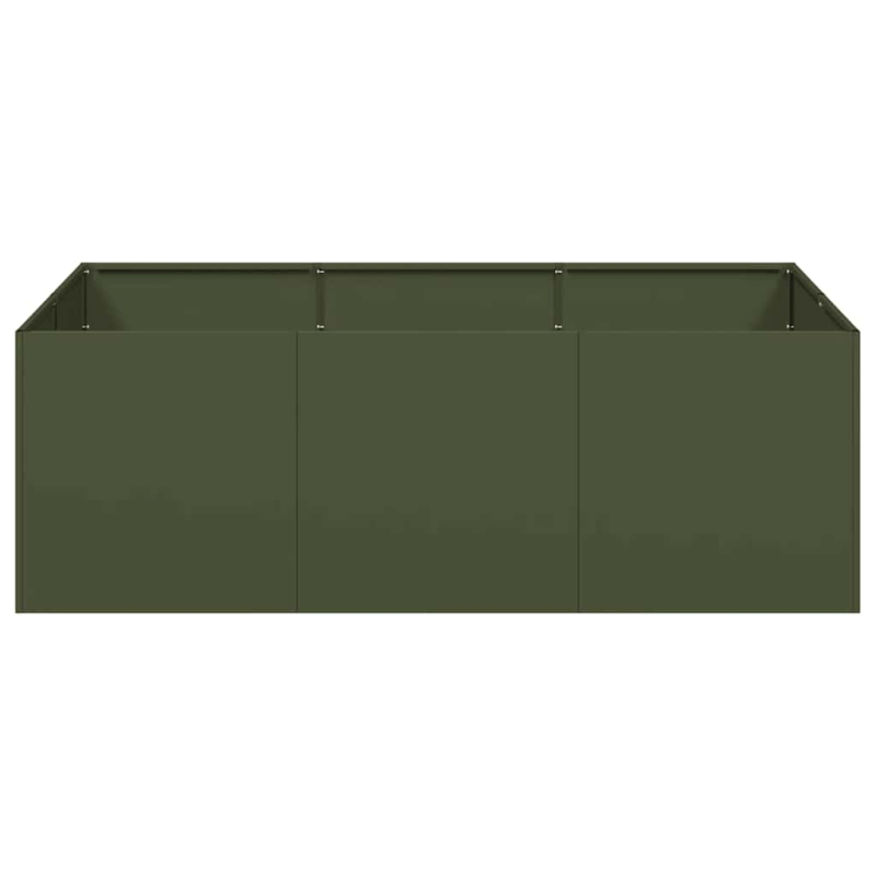 Pflanzkübel Olivgrün 120x80x40 cm Stahl