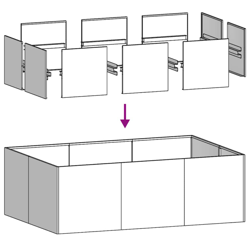 Pflanzkübel Olivgrün 120x80x40 cm Stahl