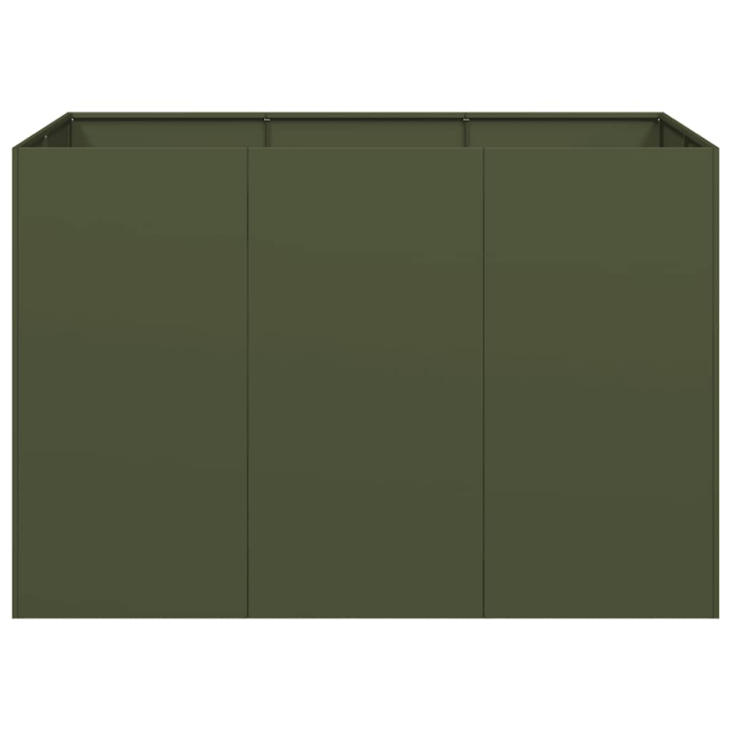 Pflanzgefäß Olivgrün 120x80x80 cm Stahl