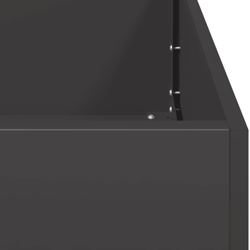 Pflanzkübel Schwarz 100x100x30 cm Stahl