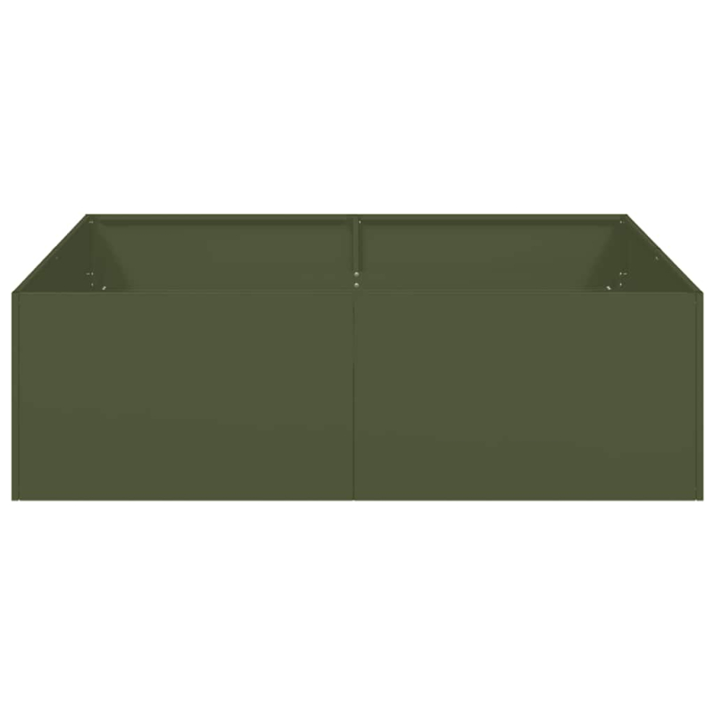 Pflanzkübel Olivgrün 100x100x30 cm Stahl
