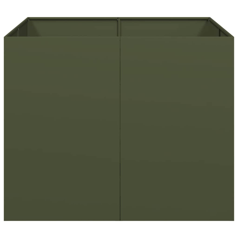 Pflanzgefäß Olivgrün 100x100x80 cm Stahl
