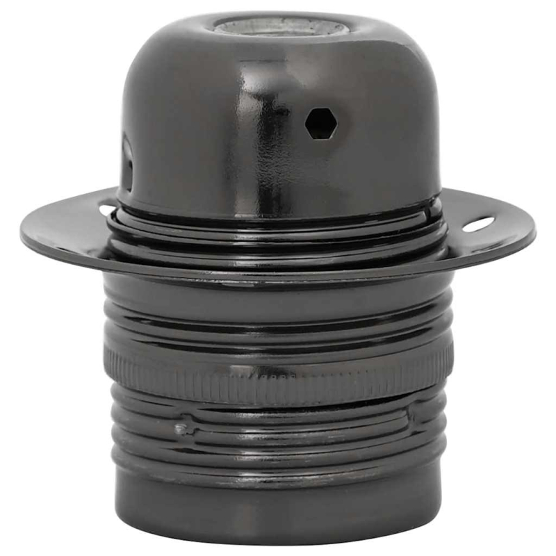 Lampenfassungen 2 Stk. Glänzend Schwarz E27