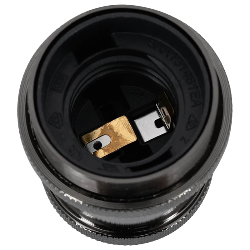 Lampenfassungen 2 Stk. Glänzend Schwarz E27