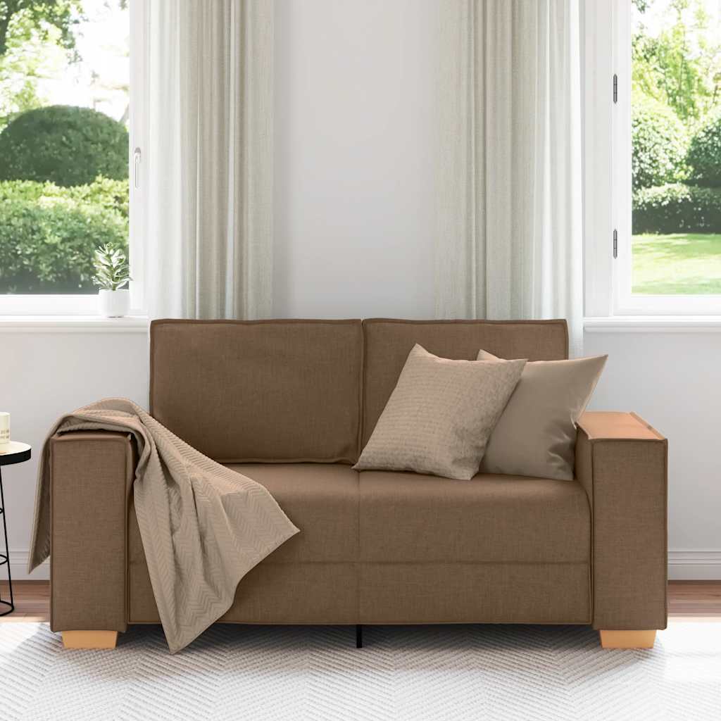 2-Sitzer Sofa Braun 120 cm Stoff