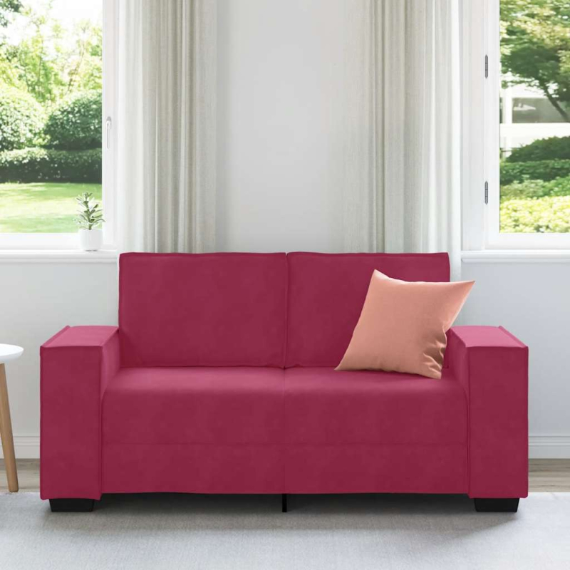 2-Sitzer-Sofa Weinrot 120 cm Samt