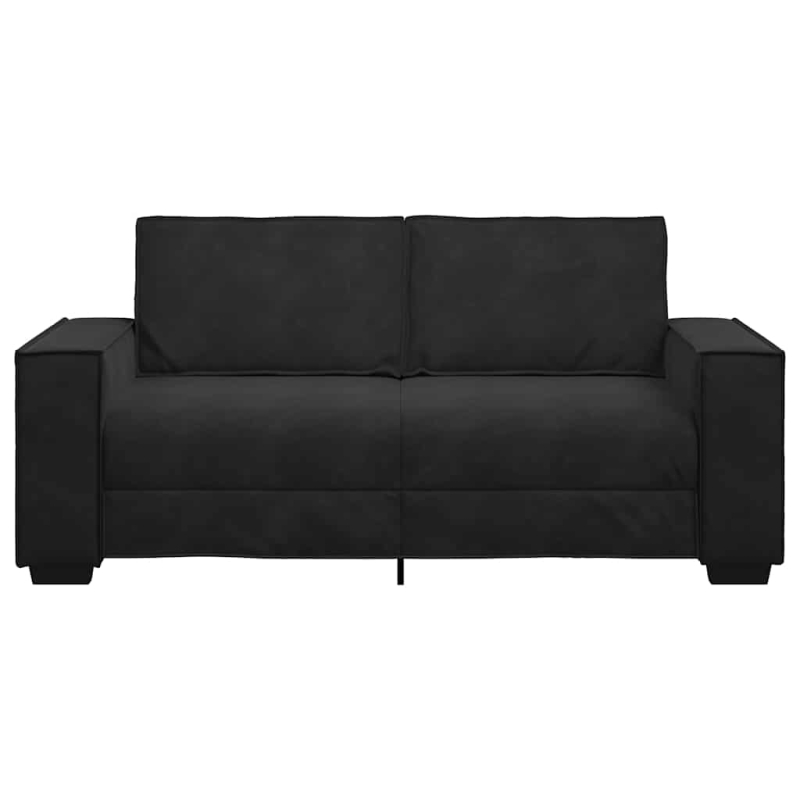2-Sitzer-Sofa Schwarz 140 cm Samt