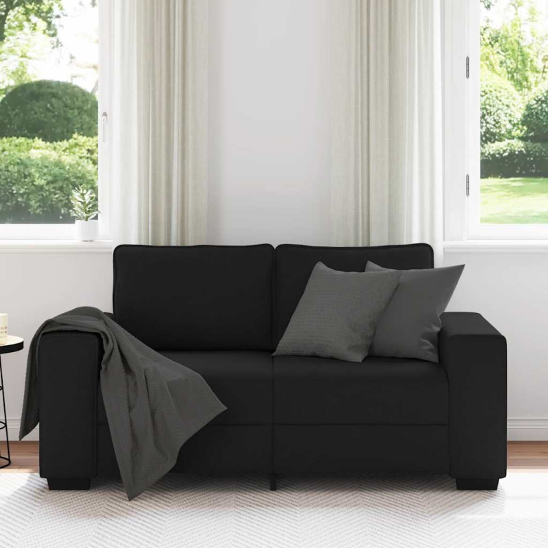 2-Sitzer-Sofa Schwarz 120 cm Stoff