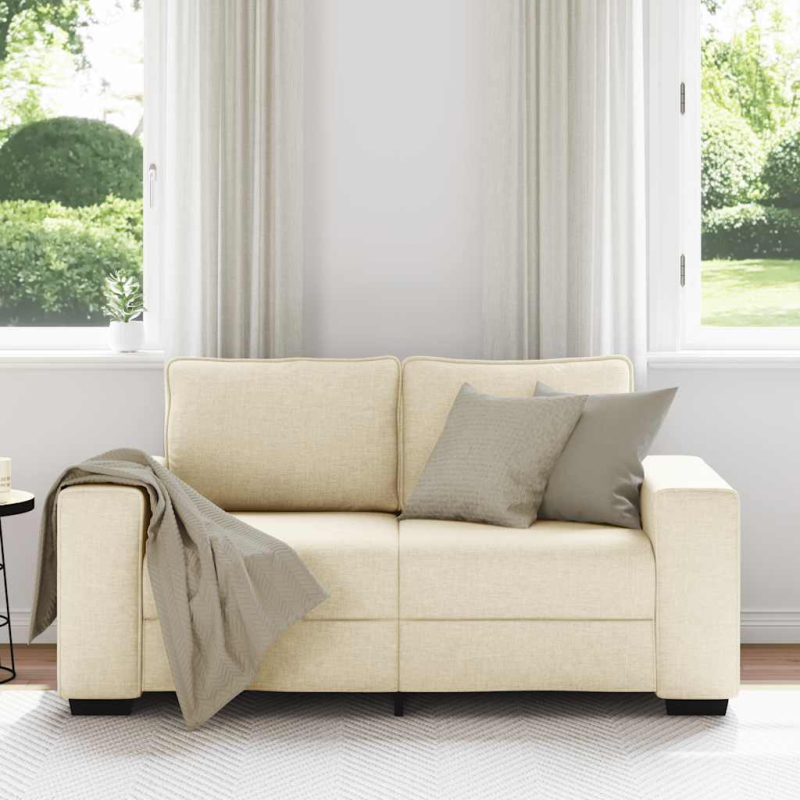 2-Sitzer-Sofa Creme 120 cm Stoff