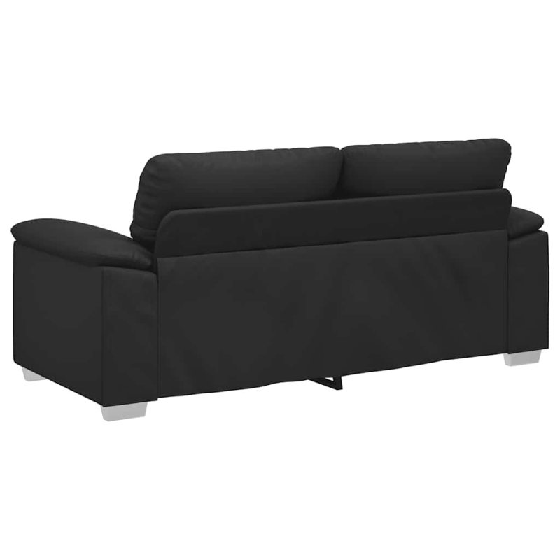 2-Sitzer-Sofa Schwarz 140 cm Kunstleder