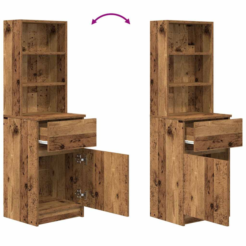 Nachttisch Altholz-Optik 39x35x125 cm Holzwerkstoff