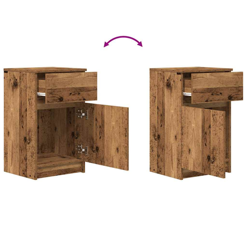 Nachttisch Altholz-Optik 39x35x65 cm Holzwerkstoff