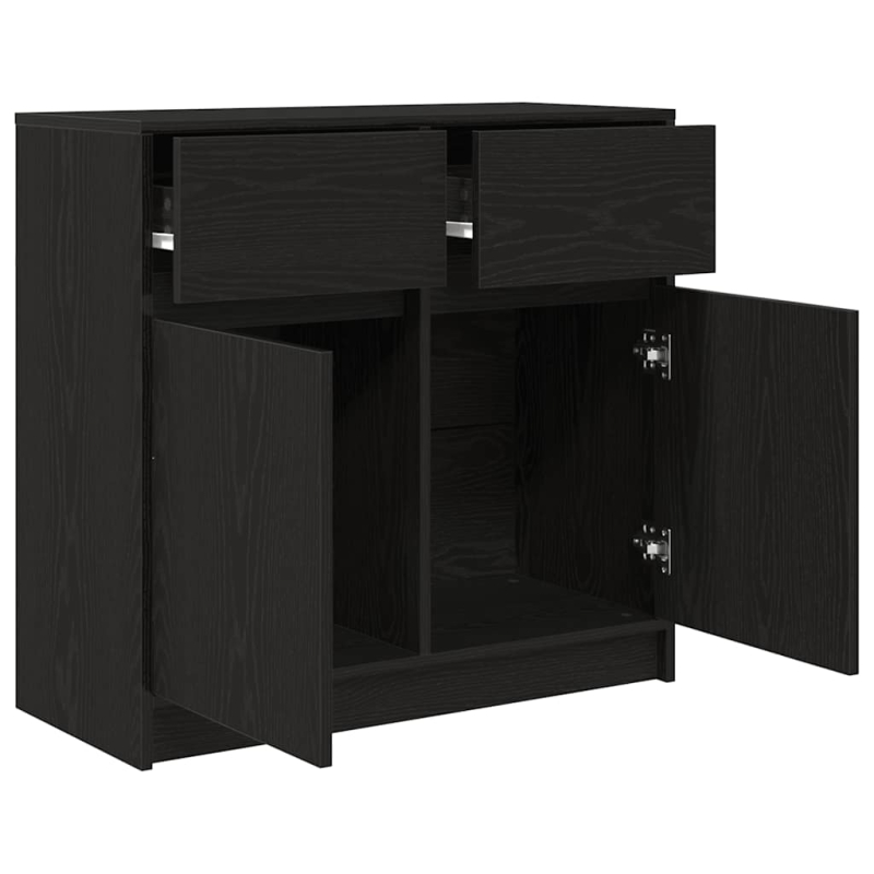 Sideboard mit Schublade Schwarz Eichen-Optik 80x34x76 cm