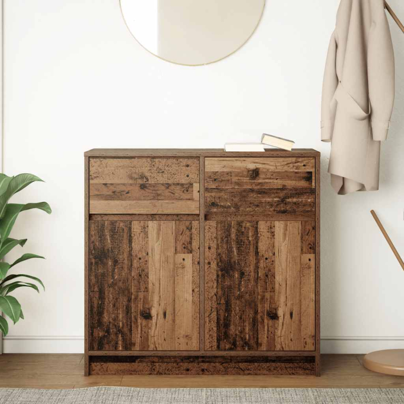 Sideboard mit Schublade Altholz-Optik 80x34x76 cm Holzwerkstoff