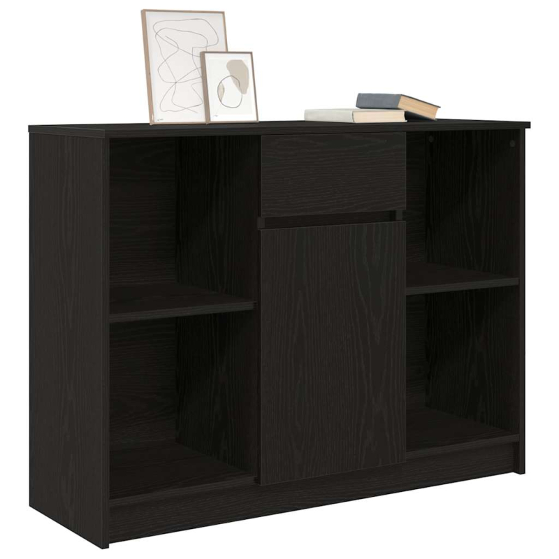 Sideboard mit Schublade Schwarz Eichen-Optik 101x35x76 cm