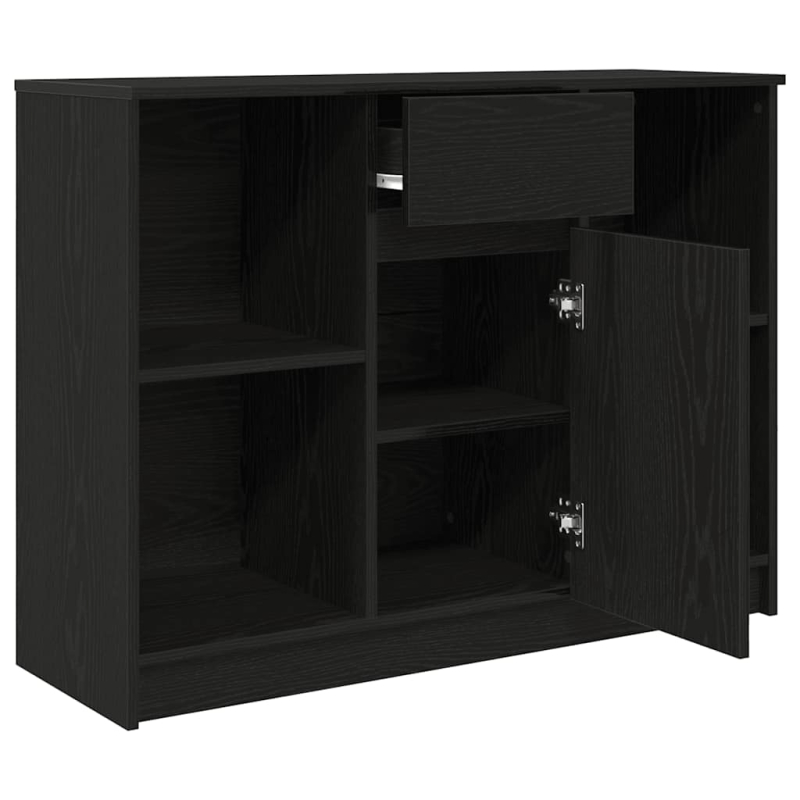 Sideboard mit Schublade Schwarz Eichen-Optik 101x35x76 cm