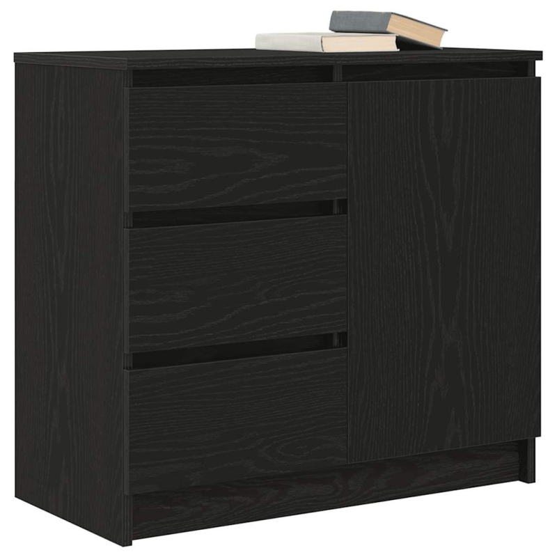 Sideboard mit Schublade Schwarz Eichen-Optik 71x35x65 cm