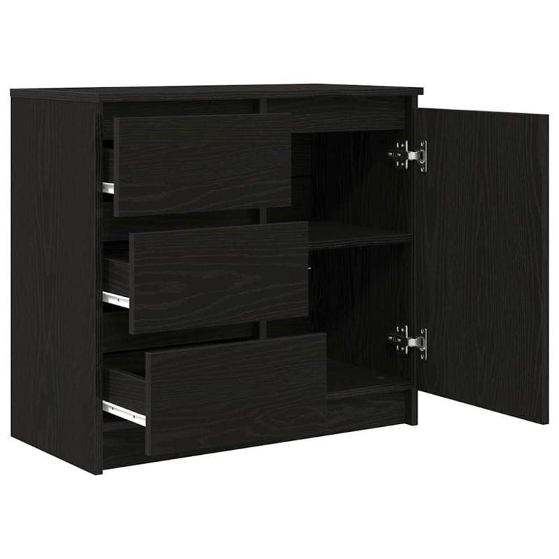 Sideboard mit Schublade Schwarz Eichen-Optik 71x35x65 cm