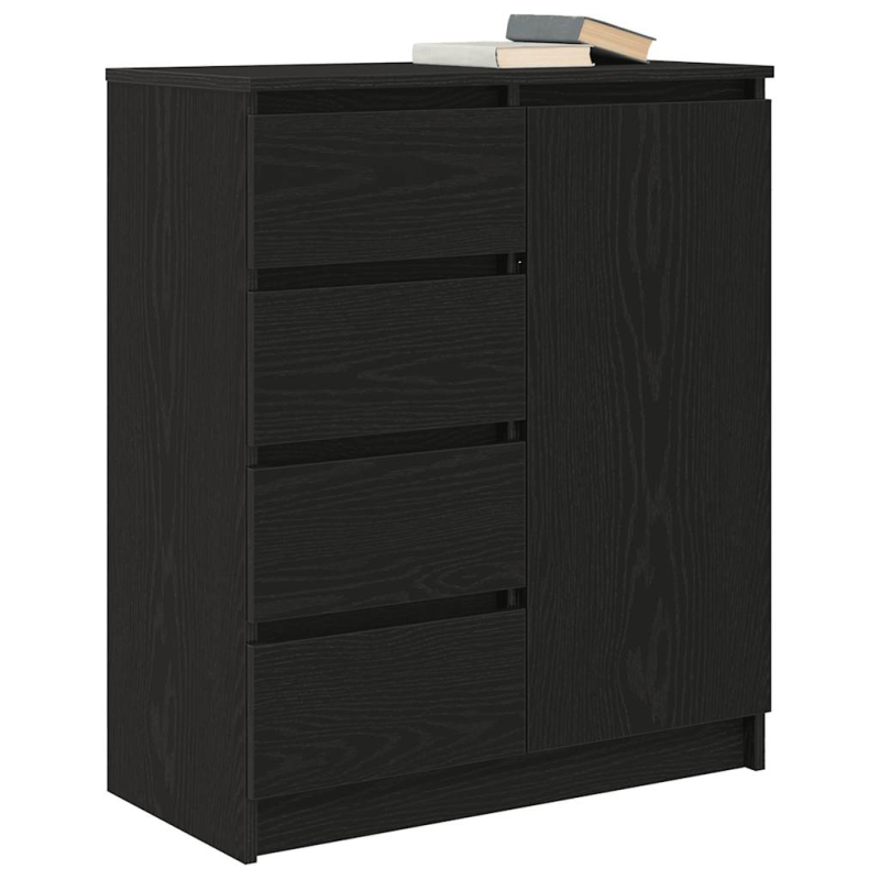 Sideboard mit Schubladen Schwarz Eichen-Optik 71x35x84 cm