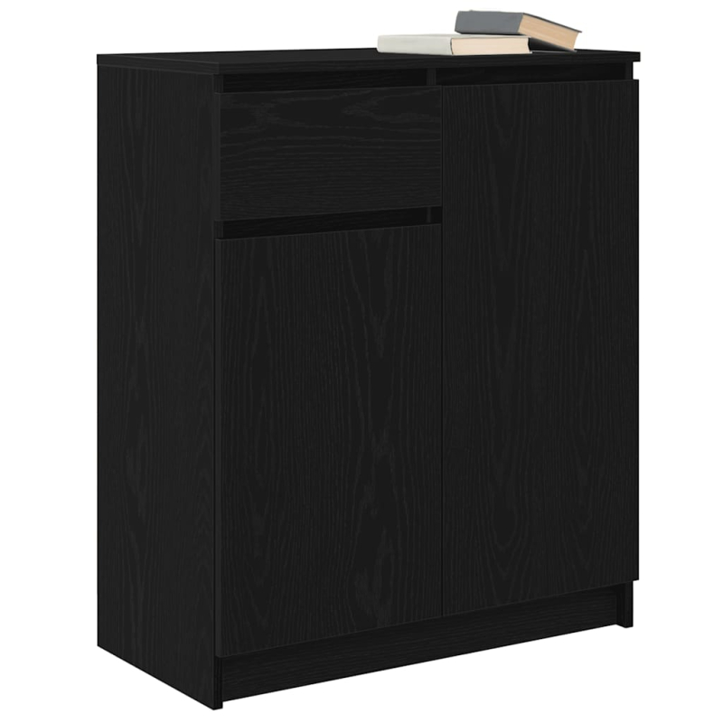 Sideboard mit Schublade Schwarz Eichen-Optik 71x35x84 cm