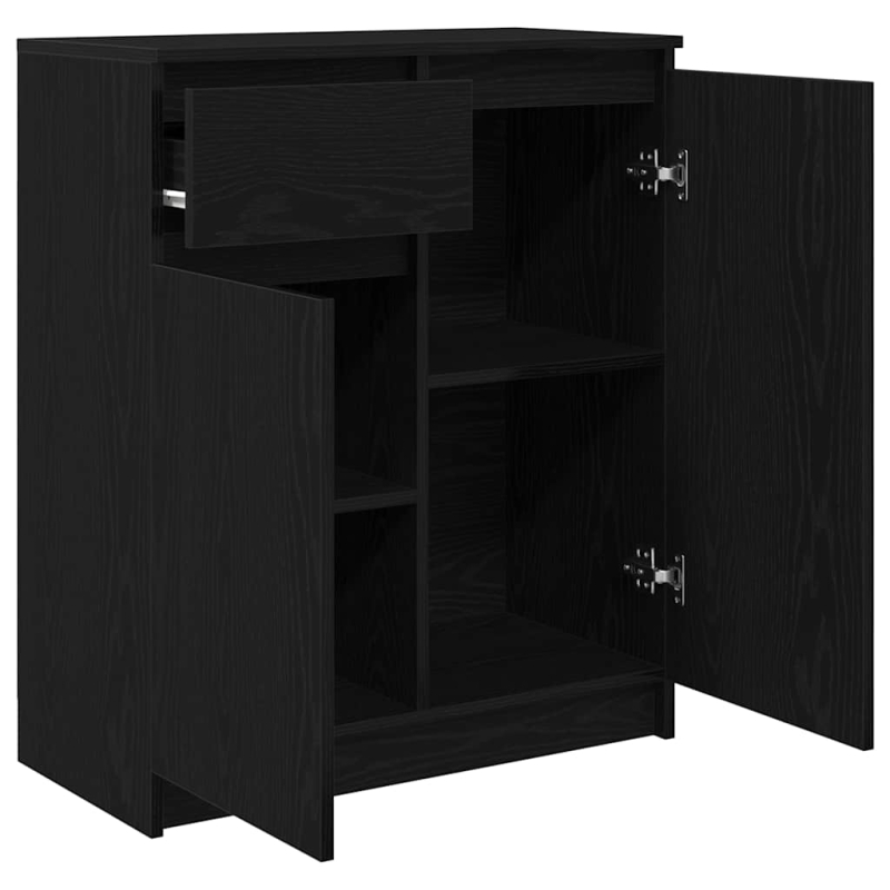 Sideboard mit Schublade Schwarz Eichen-Optik 71x35x84 cm