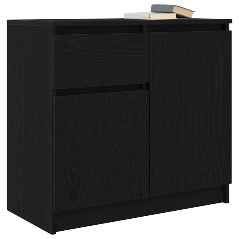 Sideboard mit Schublade Schwarz Eichen-Optik 71x35x65 cm