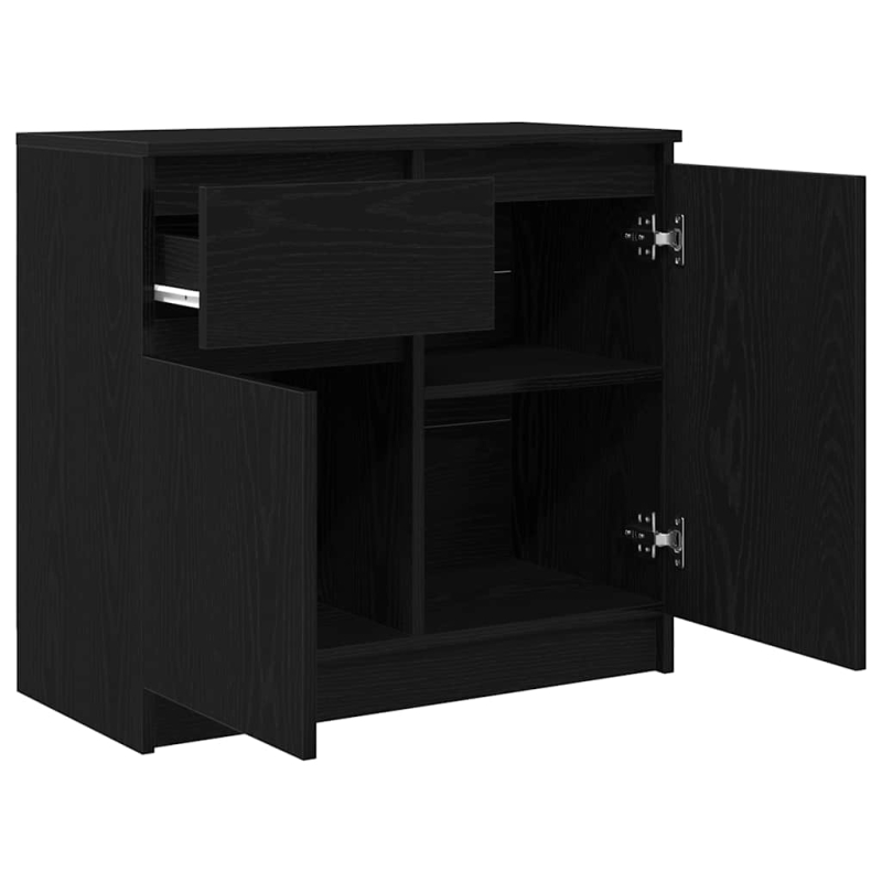 Sideboard mit Schublade Schwarz Eichen-Optik 71x35x65 cm
