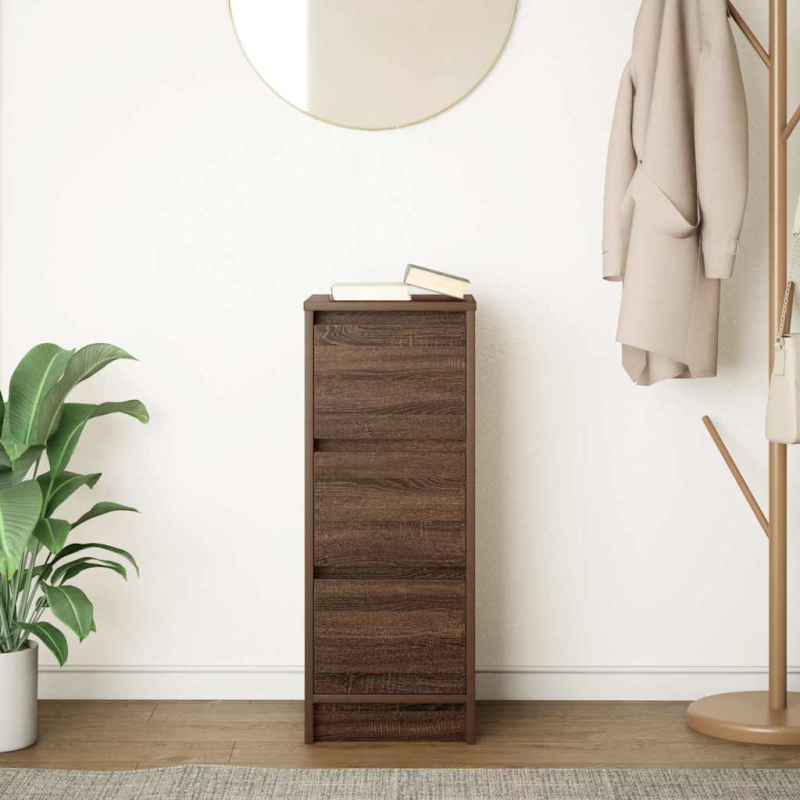 Sideboard Braun Eichen-Optik 29,5x34x76 cm Holzwerkstoff