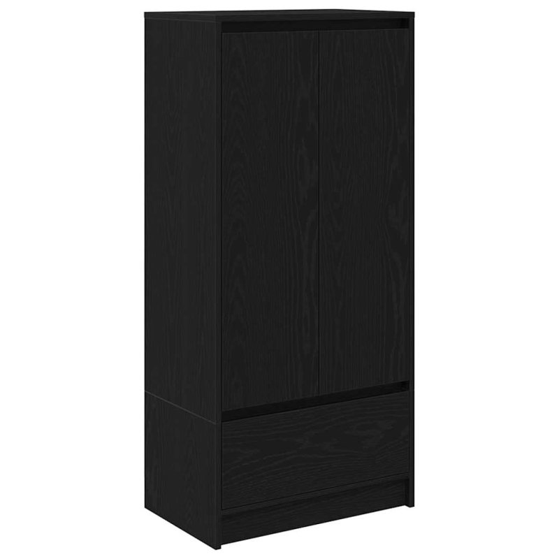 Schrank mit Schublade Schwarz Eichen-Optik 55,5x34x119,5 cm