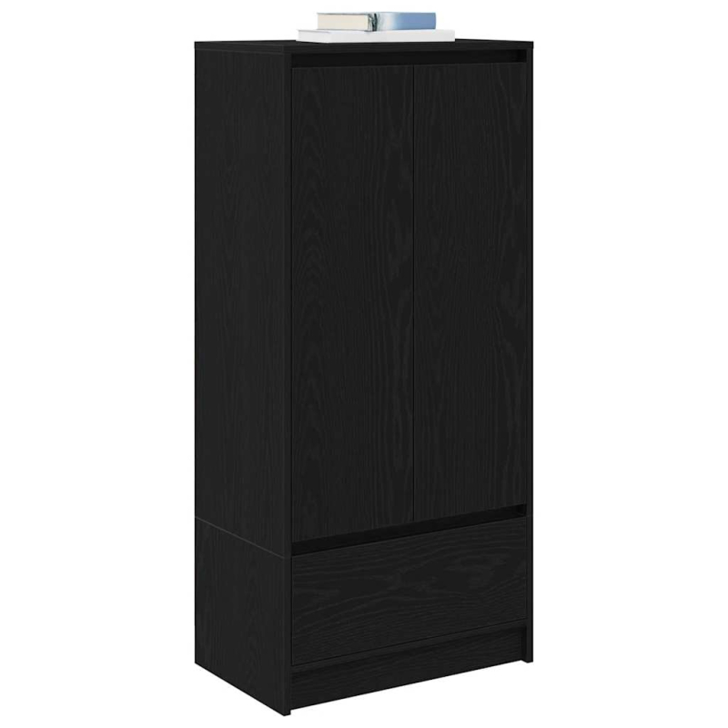 Schrank mit Schublade Schwarz Eichen-Optik 55,5x34x119,5 cm