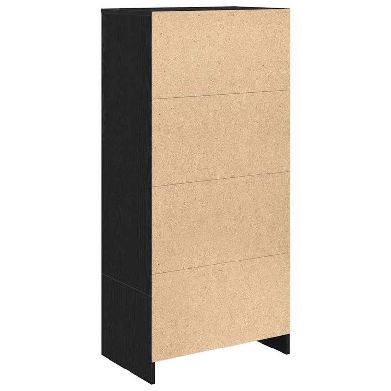 Schrank mit Schublade Schwarz Eichen-Optik 55,5x34x119,5 cm