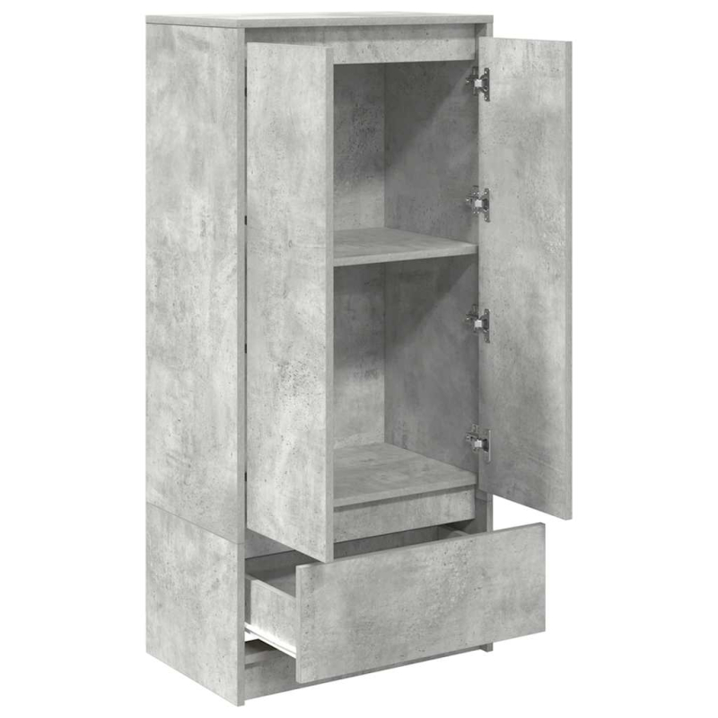 Schrank mit Schublade Betongrau 55,5x34x119,5 cm Holzwerkstoff
