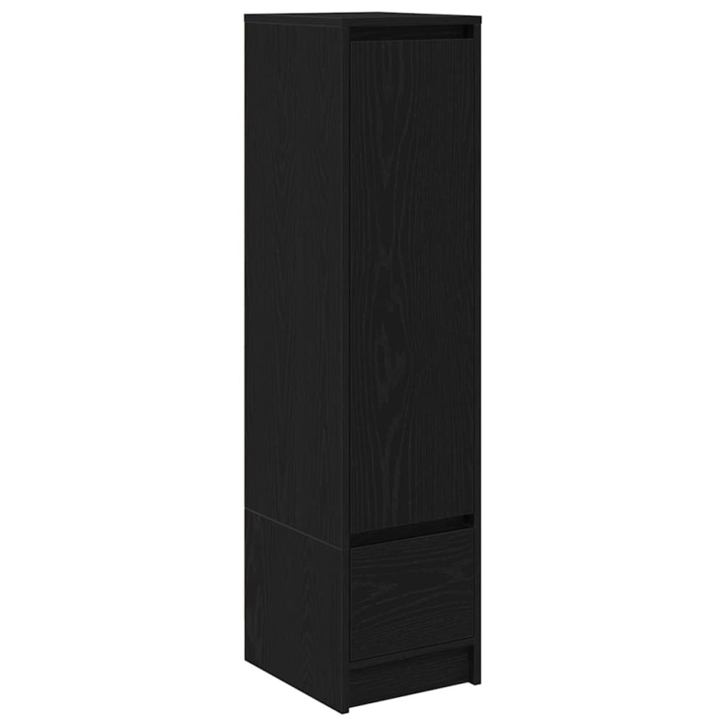 Highboard Schwarz Eichen-Optik 29,5x34x119,5 cm Holzwerkstoff