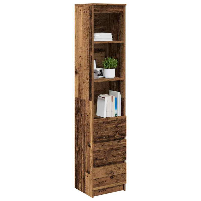 Highboard Altholz-Optik 37,5x35x180 cm Holzwerkstoff