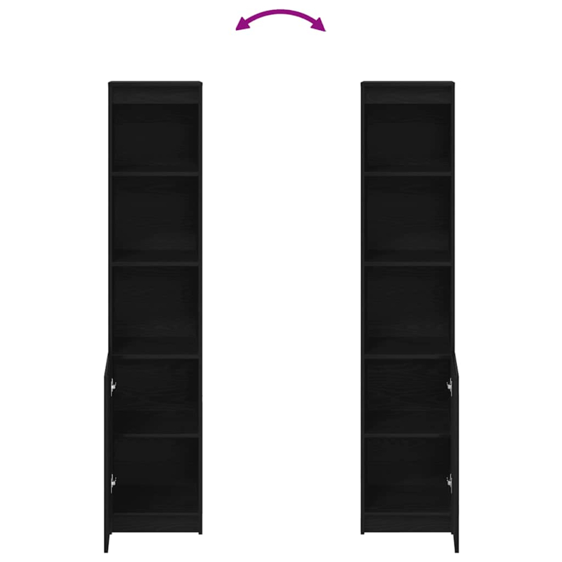 Highboard Schwarz Eichen-Optik 37,5x35x180 cm Holzwerkstoff