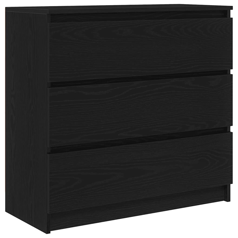 Sideboard Schwarz Eichen-Optik 80x35x76 cm Holzwerkstoff