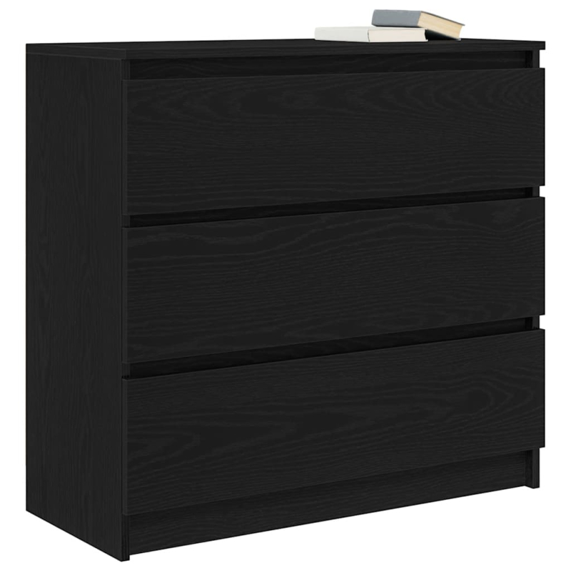 Sideboard Schwarz Eichen-Optik 80x35x76 cm Holzwerkstoff