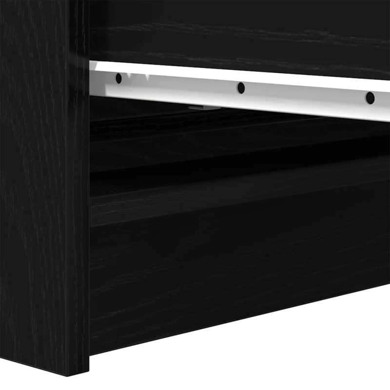 Sideboard Schwarz Eichen-Optik 80x35x76 cm Holzwerkstoff