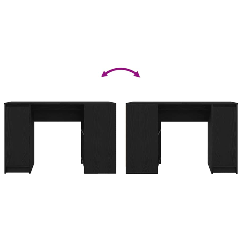 Schreibtisch Schwarz Eichen-Optik 120x42x76 cm Holzwerkstoff