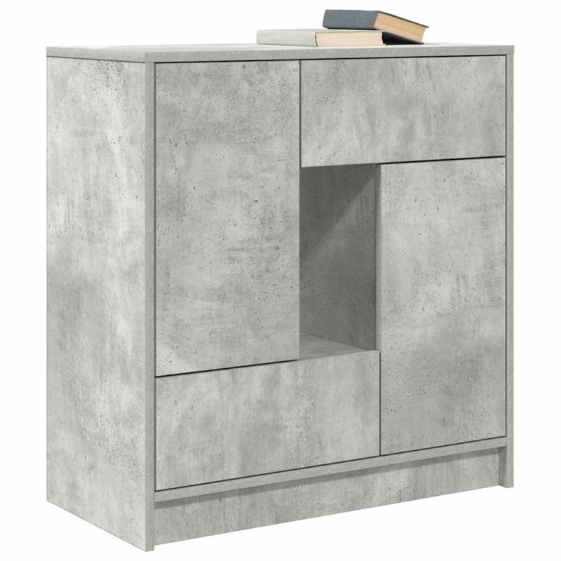 Sideboard mit Schubladen und Türen Betongrau 70,5x34x74,5 cm