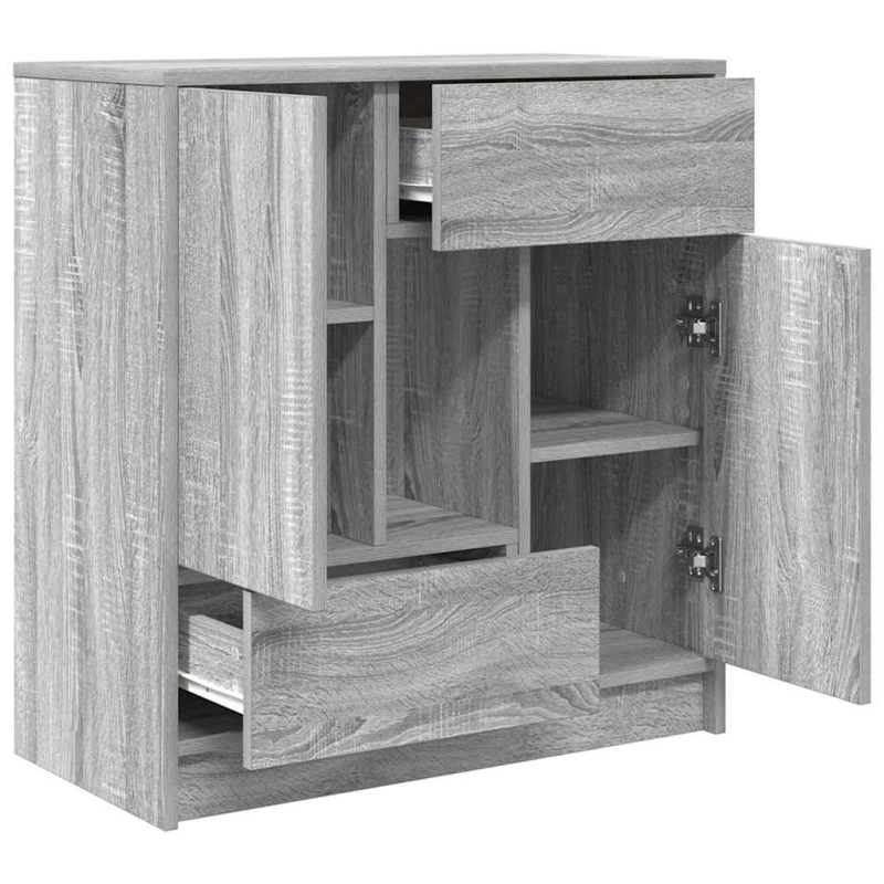 Sideboard mit Schubladen und Türen Grau Sonoma 70,5x34x74,5 cm