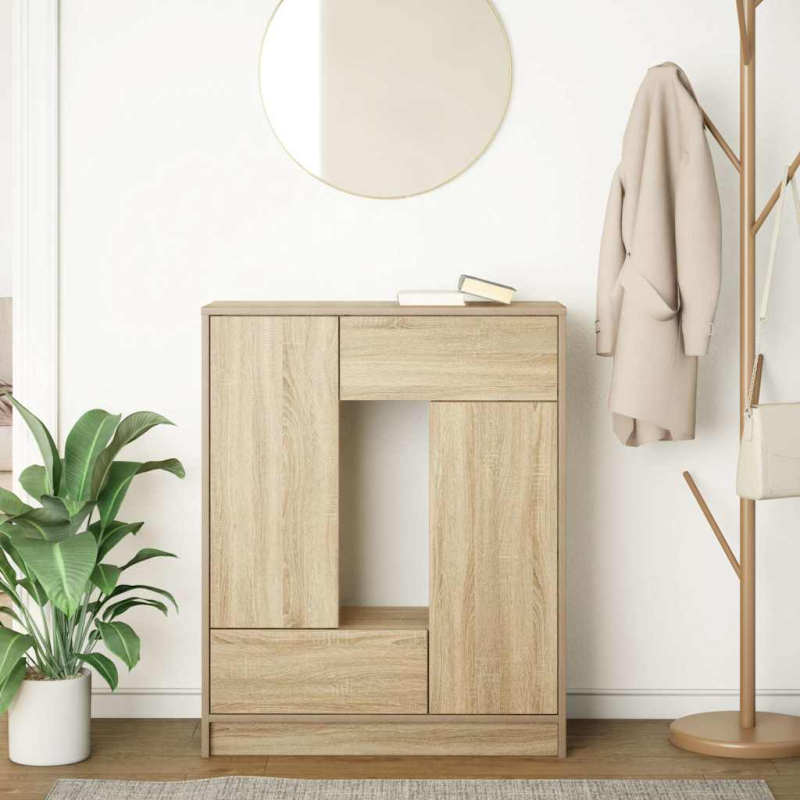 Sideboard mit Schubladen und Türen Sonoma-Eiche 73x31x90 cm