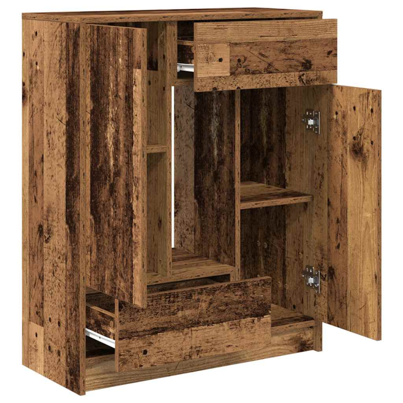 Sideboard mit Schubladen und Türen Altholz-Optik 73x31x90 cm